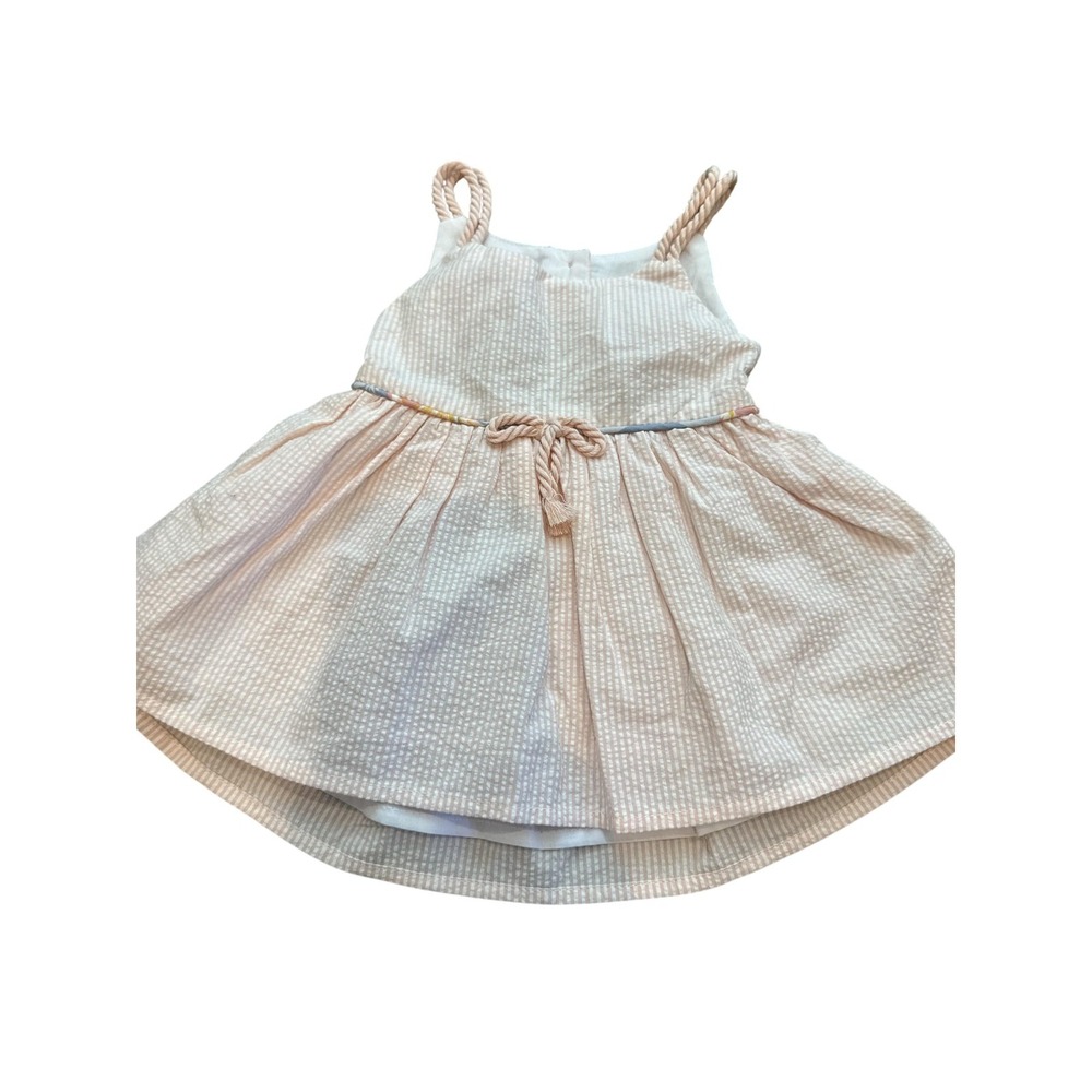 Tommy Bahama Dress Girls 3-6 Months Pink Stripe Rope Strap Lined Sundress Summer